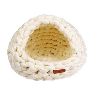 Handgemachtes Geflecht Gestricktes Katzen nest Haustier bett Korb Warmes gewebtes Katzen bett Winter - Product Image 4