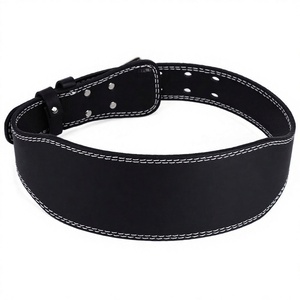 Genuino 4 pulgadas de ancho de cuero de vaca ajustable gimnasio levantamiento de pesas cinturón personalizado doble punta espalda soporte cuerpo construcción cintura - Product Image 1