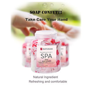 Jabón de baño corporal a base de hierbas naturales, papel blanqueador, hojas de jabón, pétalos y confeti, copos sólidos para lavar a mano - Product Image 1
