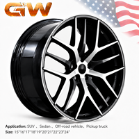 Jantes forgées monobloc GW 16-22 pouces 5x112 5x114.3 Noir brillant pour BMW M3 M4 M5 X3 X5 Série 3 Tesla Model 3 Model Y