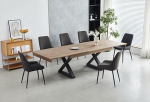 Sang Trọng 8-Mảnh Mở rộng Bàn Ăn Và Ghế Đặt Hiện Đại Bằng Gỗ Thiết Kế Cho Nhà & Khách Sạn Sử Dụng Cho Căn Hộ & Phòng Ăn - Product Image 5