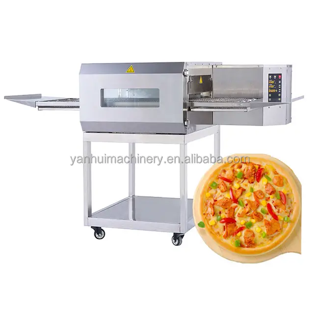 Mesin Pemanggang Roti Komersial Gas Pizza Conveyor Belt Oven untuk Dijual Konveyor Italia Pizza Oven