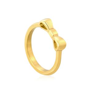 Anillo de Acero Inoxidable Estilo Coreano, Chapado en Oro de 18K, con Diseño de Lazo de Mariposa, Anillos de Moda para Compromiso y Boda para Mujer - Product Image 1