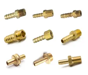 1/4 "X 1/4" NPT Latão Mamilo Encaixes De Tubulação Adaptador Igual União Macho Rosca Hex Conector Direto Acoplamentos Mangueira Extensor