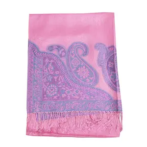 custom pashmina scarf elegant classic shawl jacquard woven soft paisley hijab scarf for woman