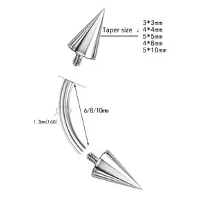 एटम F136 टाइटेनियम 16 ग्राम कर्व्ड बॉडी गहने पंक शैली के रोक भेस की अंगूठी बच्चों के लिए सोने की प्लेटेड - Product Image 2