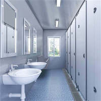 Toilettes préfabriquées portables de 20 pieds avec lavabo, douche et WC, séparation humide/sèche, pour hôtel, bureau, bâtiment et usage extérieur