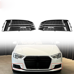 Nouveau design sportif, cache de phare antibrouillard ABS, peinture noire, grille de phare antibrouillard pour B9 A4 2017-2019 Sline - Product Image 3