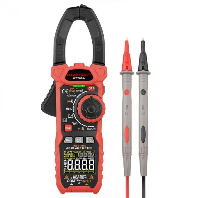 Electrical Instruments HT208A Digital Clamp Meter 6000counts Habotest 1000VClamp Meters