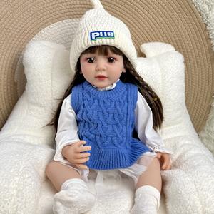 обновленная интеллектуальная Интерактивная диалоговая 22-дюймовая мягкая виниловая Реалистичная кукла реборн - Product Image 6