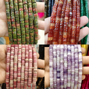 Venta al por mayor de fábrica: Cuentas espaciadoras Heishi de piedra natural, ágata y jaspe, cuentas sueltas Rondelle para la fabricación de pulseras, collares y joyería DIY. - Product Image 2