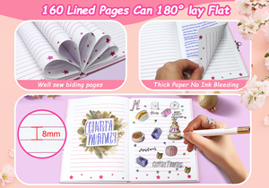 Nhật Ký Với Khóa Cho Cô Gái Bí Mật Mèo Máy Tính Xách Tay Tạp Chí Với Khóa Bìa Cứng Máy Tính Xách Tay Cô Gái Quà Tặng - Product Image 3