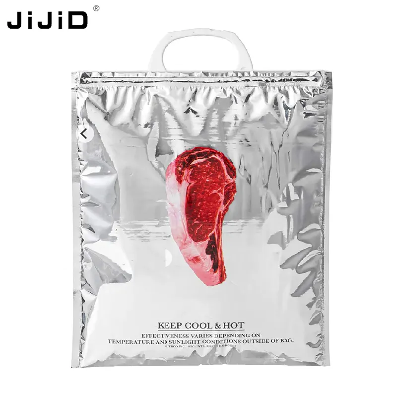 JiJiD takviyeli ağır sıcak soğuk öğle yemeği tote yeniden kullanılabilir gıda saklama folyo yalıtımlı çanta donma sıcak ürünler dahil olmak üzere