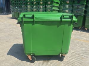Poubelle en plastique avec roues, grand conteneur à déchets à pédale de 1100L - Product Image 4