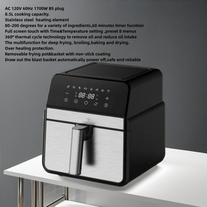 1700W 8.5L capacità di cottura friggitrice ad aria elettrica in acciaio inox friggitrici ad aria cucina Full Screen <span class=keywords><strong>Touch</strong></span> - Product Image 6