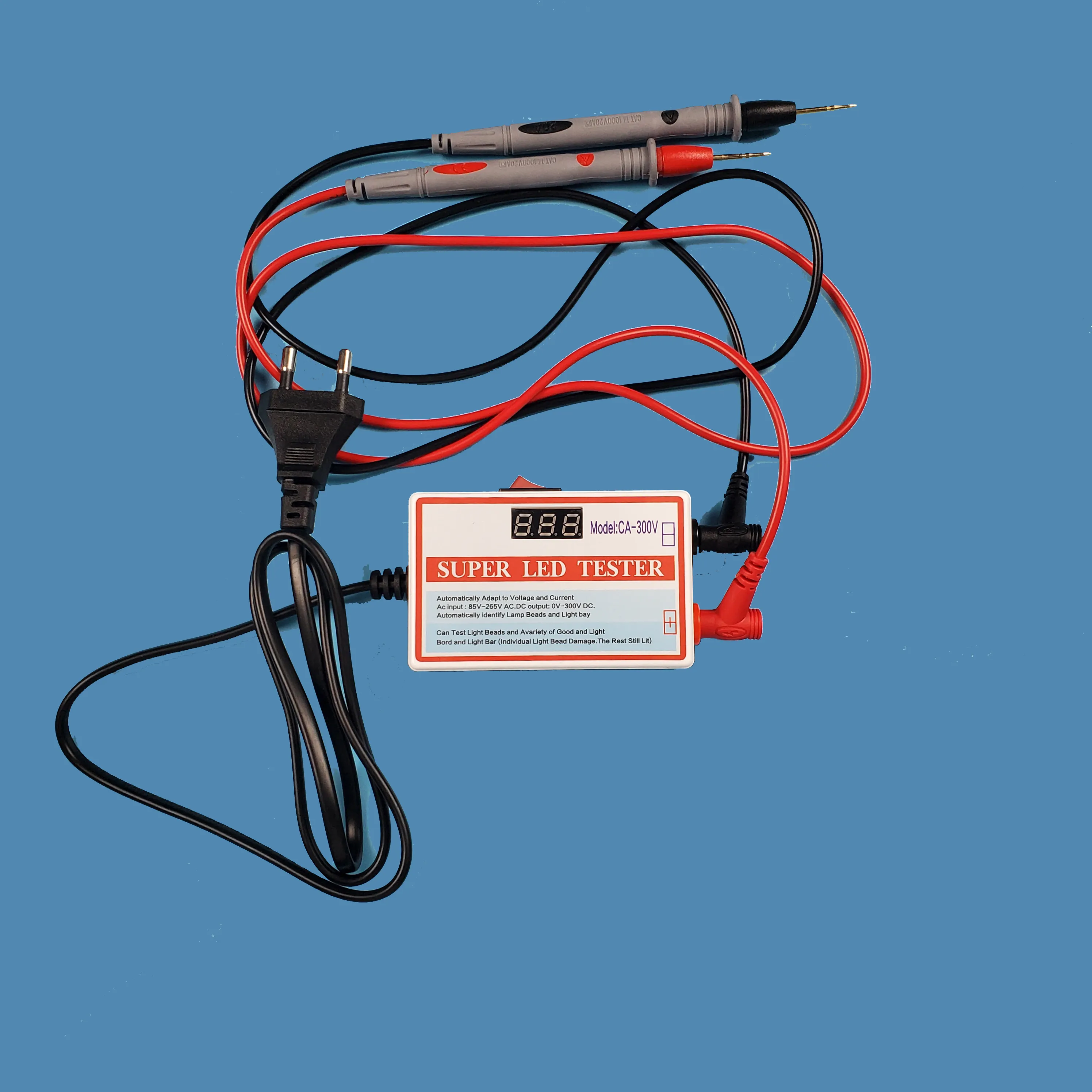 Tira de luces de retroiluminación LCD, enchufe de indicador europeo, probador de retroiluminación LED para TV