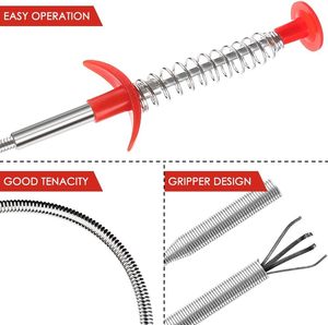 63 inch cống rắn tóc cống làm tắc nghẽn Remover Công cụ linh hoạt Grabber Claw Pick up Reacher công cụ bồn rửa cống Cleaner - Product Image 3
