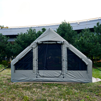 Tente en toile pour le camping en plein air, abri de camping portable imperméable avec tente gonflable pour le camping en plein air