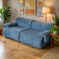 Canapé sectionnel sans structure en tissu amovible, certifié U, pour intérieur, compressé, à assembler, courbé, élégant et efficace