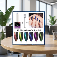 YOUGEL Professionnel Échantillon Gratuit UV/LED Soak Off Magnétique 8D Chameleon Cat Eye Vernis Gel Dur 8ml Bouteille Effet Réfléchissant Nail Art