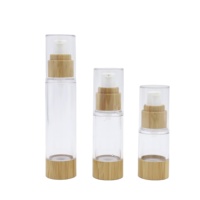 Pompe en bambou écologique avec bouchon ABS bouteille de pompe à lotion sans air