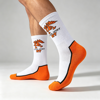 Chaussettes de sport d'équipe personnalisées en jacquard, semelle rembourrée, soutien de la voûte plantaire, respirantes, côtelées, couleur contrastée, chaussettes athlétiques