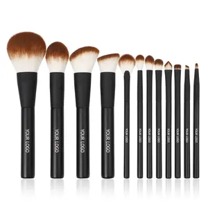 2024 New Whole Sale Contour 12PCS Black Wholesale Makeup Concealer Full Luxury Wooden Facial New Arrival Make Up Cosmetic Brush