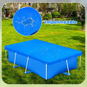 Bâche <span class=keywords><strong>de</strong></span> piscine rectangulaire en PE tissé imperméable et robuste 14 x 7 pieds pour piscine hors sol <span class=keywords><strong>de</strong></span> <span class=keywords><strong>jardin</strong></span> - Product Image 5