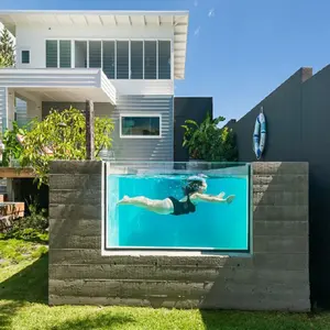 Maliyet tasarrufu özel tasarım şeffaf sonsuz yüzme havuzu, akrilik levhalar @