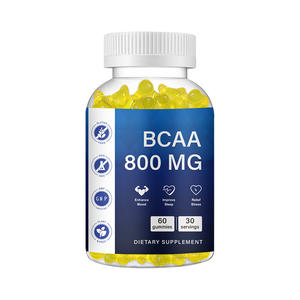 Integratore di Aminoacidi a Catena Ramificata (<span class=keywords><strong>BCAA</strong></span>) in Caramelle Gommose, 60 Gommose da 800mg, Supporto Proteico Muscolare, 30 Dosi - Product Image 1