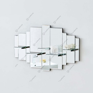 Estante de vidrio flotante para montaje en pared, moderno, decorativo, con espejo - Product Image 4