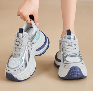 Sneakers <span class=keywords><strong>con</strong></span> <span class=keywords><strong>zeppa</strong></span> UP-2474J da donna che aumentano di altezza 8cm Casual <span class=keywords><strong>con</strong></span> lacci da passeggio <span class=keywords><strong>scarpe</strong></span> sportive traspiranti - Product Image 5