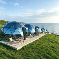 Tente Dôme en Verre Ciel Étoilé, Maison Igloo Géodésique de Luxe, Hébergement Confortable pour Glamping en Résidence Naturelle