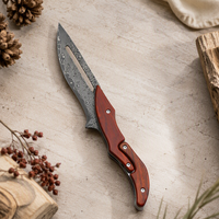 Couteau pliant ambidextre en acier de Damas avec manche en bois, couteau de poche mécanique magique, outil de cuisine pour éplucher, cadeau unique fait main