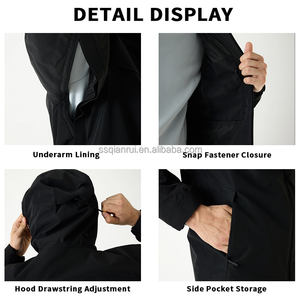 Men's Waterproof Packable Lightweight Poncho Style Jacket Single-Person For Hiking And Travel Outdoor Hardshell Jacket - Product Image 3