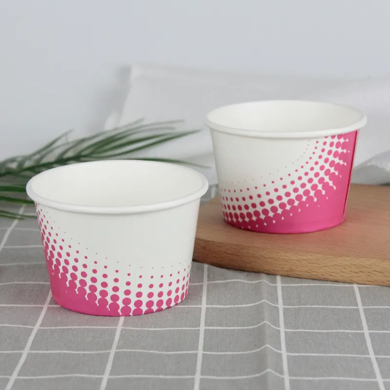 8oz 12oz 16oz 20oz Hot Selling Eco-friendly Food Grade Disposable Yogurt Customized Printed Ice Cream Paper Cup Bowl With Cover