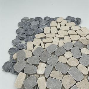 Sol d'<span class=keywords><strong>extérieur</strong></span> Gris Couleur mélangée Marbre Usine Palerme <span class=keywords><strong>Pierre</strong></span> <span class=keywords><strong>reconstituée</strong></span> Parquet Galets Motifs Graphique Design Mosaïque <span class=keywords><strong>Carrelage</strong></span> - Product Image 3