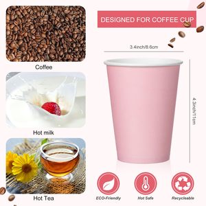 Custom Printed Eco-friendly Disposable <strong>Paper</strong> <strong>Cups</strong> Single Wall <strong>Pink</strong> Gold Foil Hot Drink <strong>Paper</strong> Coffee <strong>Cup</strong> with Lid - Product Image 3