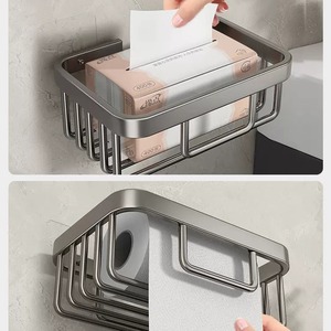 Thép hiện đại treo tường nhà vệ sinh giá giấy góc tổ chức Giải pháp cho khách sạn hoặc căn hộ phòng tắm mô hộp lưu trữ - Product Image 2