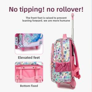 Sac <span class=keywords><strong>à</strong></span> dos <span class=keywords><strong>à</strong></span> <span class=keywords><strong>roulettes</strong></span> pour enfants le plus vendu, grande capacité, imperméable, motif dessin animé, pour 3-6 ans, en nylon avec fermeture éclair - Product Image 4