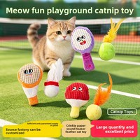 Ensemble de jouets pour chat : Balle interactive en peluche à effets sonores et froissés, enrichie en catnip, pour l'auto-entretenissement, le soulagement du stress et la stimulation dentaire des chatons