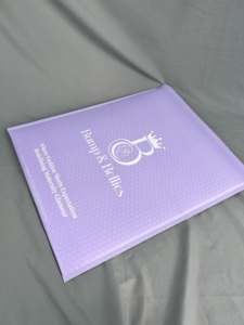 Custom Purple Bubble Padded <b>Bags</b> Printed White Branded Shipping Envelopes for Luxury Skincare & Cosmetics Packaging - Product Image 3