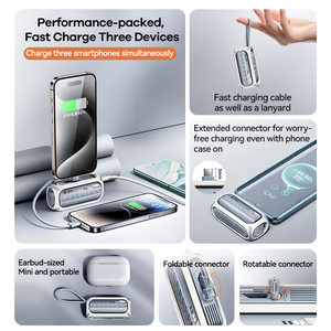 Rpp-28 20W Fast <b>Charging</b> Power Bank 5000Mah With Rotary <b>Cabled</b> Direct Foldable Connector Banks RPP-28 Fast <b>Charging</b> Power Bank 5 - Product Image 5