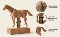Ornement de cheval automatique en bois massif fait main Jhisen, cadeau d'entreprise pour anniversaire et Noël, décoration de bureau et de maison