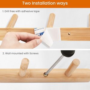 <span class=keywords><strong>Porte</strong></span>-manteau moderne en bois pour entrée, salle de bain, <span class=keywords><strong>cuisine</strong></span>, <span class=keywords><strong>porte</strong></span>-serviettes, <span class=keywords><strong>porte</strong></span>-manteau mural, cintre pour chapeau - Product Image 3