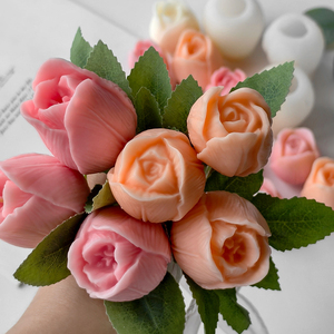 Erken yükseltici 3D lale çiçek silikon kalıpları mum yapımı için gül silikon kalıplar reçine epoksi kalıp ev yapımı sabun kalıp - Product Image 4