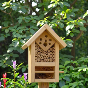 Naturholz Insekt Hotel Hinterhof Bienen haus & Schmetterling Lebensraum Shelter (DIY Build Kit) Bug Hotel Kit - Product Image 1