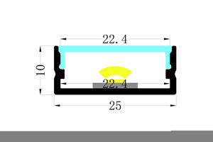 Profilé en aluminium linéaire <span class=keywords><strong>LED</strong></span> E-009 25*10MM 6063, prix d'usine, avec couvercle en plastique PC pour éclairage de bande <span class=keywords><strong>LED</strong></span> au sol - Product Image 5