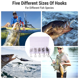 50 Piezas de Anzuelos Triples de Acero al Carbono, Juego de Anzuelos de Pesca Triples con Curvatura Redonda, 5 Tamaños Surtidos - Product Image 5
