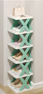 X Hình dạng Stackable giày lưu trữ Organizer DIY Nhựa Giày hiển thị tủ tiết kiệm không gian tổ chức phòng khách giày lưu trữ xx05 - Product Image 6